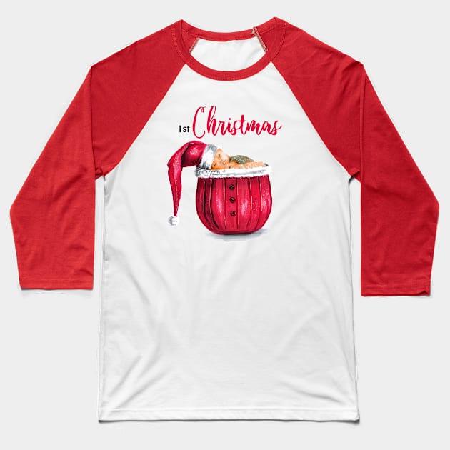 Baby's 1st Christmas Baseball T-Shirt by Svetlana Pelin